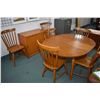 Image 1 : Vintage oak kitchen table with jack knife leaf and six spindle back chairs plus a oak credenza with 