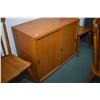 Image 2 : Vintage oak kitchen table with jack knife leaf and six spindle back chairs plus a oak credenza with 
