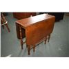 Image 1 : Antique walnut drop leaf gate-leg table with turned supports and legs