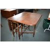 Image 2 : Antique walnut drop leaf gate-leg table with turned supports and legs