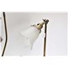 Image 2 : Two antique brass electric lamps including carriage style 20 1/2" and a pivoting desk lamp with sati