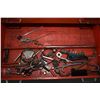 Image 11 : Mac Tools mechanics rolling chest and top box with some tools including wrenches, crow's feet, pulle