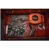 Image 13 : Mac Tools mechanics rolling chest and top box with some tools including wrenches, crow's feet, pulle