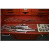 Image 4 : Mac Tools mechanics rolling chest and top box with some tools including wrenches, crow's feet, pulle