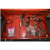 Image 8 : Mac Tools mechanics rolling chest and top box with some tools including wrenches, crow's feet, pulle