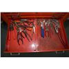Image 9 : Mac Tools mechanics rolling chest and top box with some tools including wrenches, crow's feet, pulle