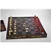 Image 2 : Antique Chinese lacquered game board/box includes thirty two ivory chess pieces, a few with some dis