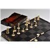 Image 3 : Antique Chinese lacquered game board/box includes thirty two ivory chess pieces, a few with some dis