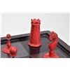 Image 7 : Antique Chinese lacquered game board/box includes thirty two ivory chess pieces, a few with some dis