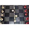 Image 8 : Antique Chinese lacquered game board/box includes thirty two ivory chess pieces, a few with some dis