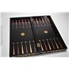Image 9 : Antique Chinese lacquered game board/box includes thirty two ivory chess pieces, a few with some dis