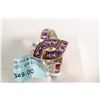 Image 1 : New old stock 10kt amethyst and diamond gemstone ring