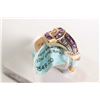 Image 3 : New old stock 10kt amethyst and diamond gemstone ring