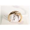 Image 2 : New old stock 14kt yellow gold, multi-coloured sapphire gemstone and diamond ring