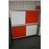 Image 1 : Two Texaco service station floor cabinets each with one white and one orange sliding door, one compl