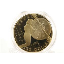 Canadian 1994 non- circulated $100 gold coin "Maintenance Jobs in the Hanger" by Canadian artist Par