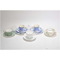 Selection of china including two antique blue and white china cups and saucers with side plates plus