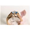 Image 3 : New old stock 10kt black hills gold and round cut blue topaz gemstone ring