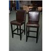 Image 1 : Pair of matching breakfast stool with faux leather covering