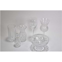 Selection of quality crystal including small signed Waterford footed bowl, 6" vase, a Scottish cryst