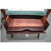 Image 2 : Antique organ bench with needlepoint upholstery and sheet music drawer with fold down front for acce