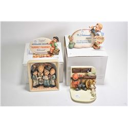 Selection of Goebel Hummel pieces including Museum plaque, Dealer plaque, Singer motif wall plaque p