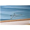 Image 3 : Framed oil on canvas painting of a white water shoreline, signed by artist 23" X 35"