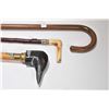 Image 2 : Three walking sticks including a loon, bone handled stick and a curved walking cane