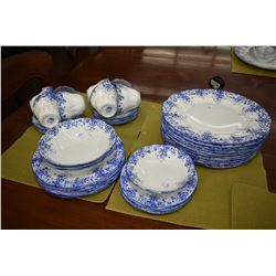 Selection of Royal Albert Dainty Blue china tableware including ten dinner plates, six luncheon plat