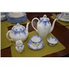 Image 1 : Royal Albert Dainty Blue china including teapot, coffee pot, open cream and sugar and one teacup and