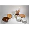 Image 1 : Selection of vintage stoneware and pottery including two 8" diameter miniature advertising mixing bo
