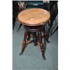 Image 1 : Antique adjustable piano stool with metal cast feet