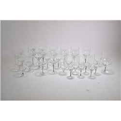 Twenty seven piece set of quality crystal stemware with black and colourless cased stems including w