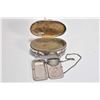 Image 2 : Sterling silver dresser box with the name Alice inscribed and a tiny purse style compact with engine