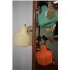 Image 2 : Two mid century modern lamps including spaghetti string hanging ceiling swag and a three branch pole