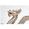 Image 2 : White metal Oriental dragon 9 1/2" in length
