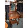 Image 1 : Small single door washstand/vanity with swivel mirror