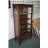 Image 1 : Antique painted oak Canadian single door curio cabinet with four shelves, mirrored back section and 