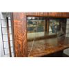 Image 2 : Antique painted oak Canadian single door curio cabinet with four shelves, mirrored back section and 
