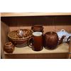 Image 1 : Shelf lot of stoneware including Denby, Medalta, Pearsons etc.