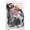 Image 1 : Tray lot of vintage costume jewellery including bangles, beaded necklaces, pins, brooches etc.