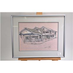 Four framed original artworks, various themes