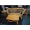 Image 1 : Selection of wicker furniture including two seat settee, side table, coffee table and plant stand