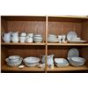 Image 1 : Two shelf lots of hotel stoneware and ironstone including plates, pitchers, bowls etc.