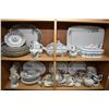 Image 1 : Two shelf lots of vintage brown transfer ware including plates, cups, serving dishes, platters Tunst