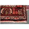 Image 2 : 100% handmade Iranian Hamadan area carpet with overall geometric design, and highlights of reds, tau