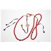 Image 1 : Oriental celadon jade pendant with lapis beads court necklace, 50" in length