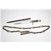 Image 1 : Heavy metal nine section chain whip and a replica gilt eagle Nazi dagger with sheath