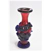 Image 2 : An iron red Peking glass "Fish Pond" vase purportedly late 19th century