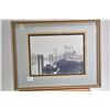 Image 1 : Three framed artworks including Cat photo, limited edition print and a tug boat titled Cates